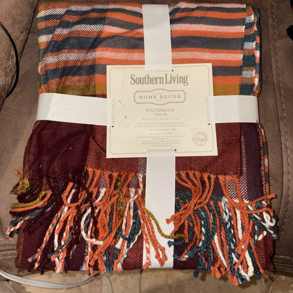 Southern Living Vibrant Striped Throw Blanket